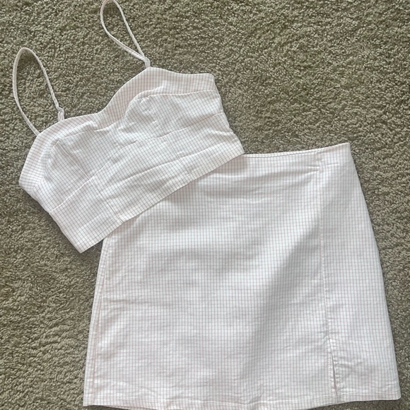 Altar'd State Dresses & Skirts - Altar’d State Pink and White Gingham Set 🎀 Top M/Bottom L